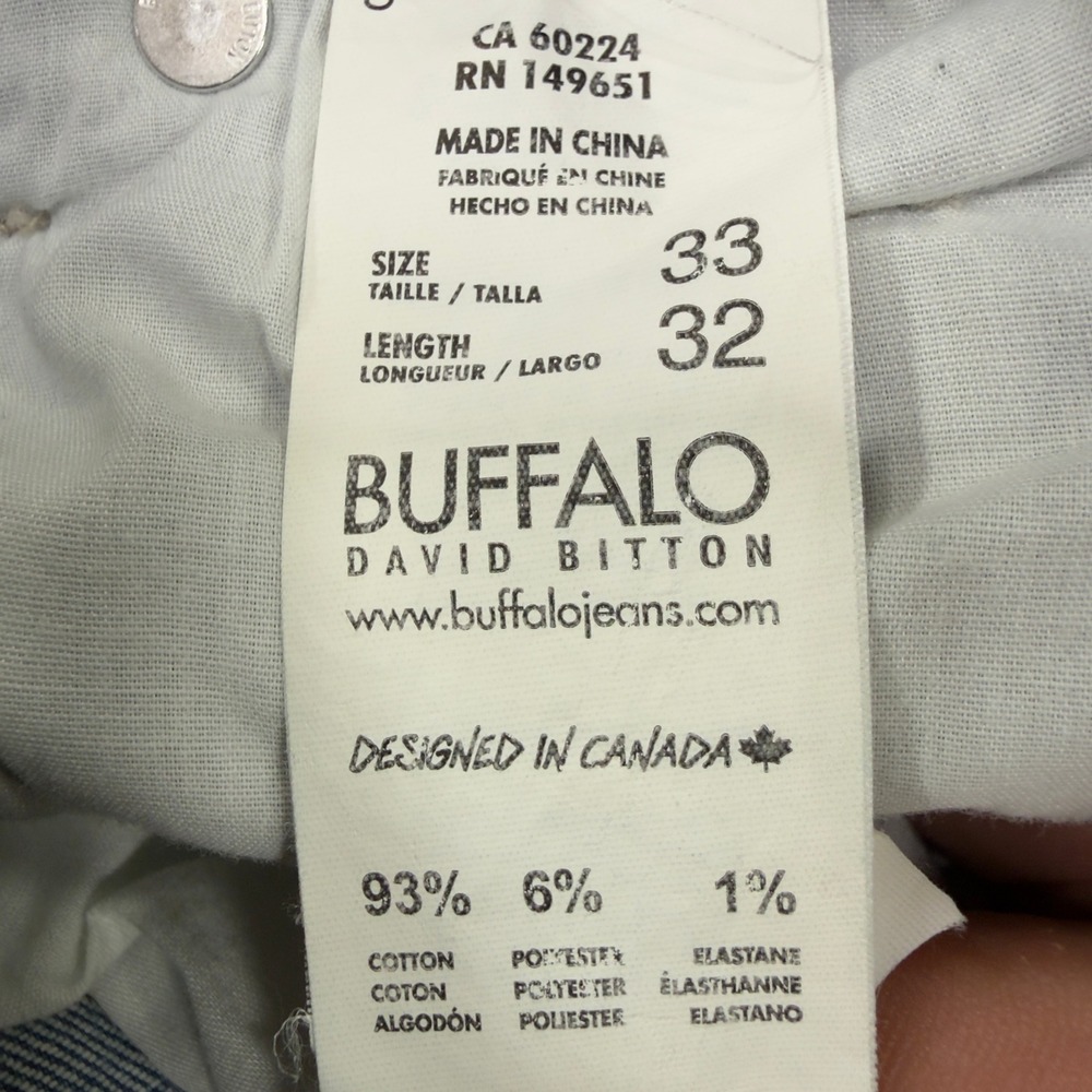 Buffalo David Bitton Driven-X Relaxed Straight Stretch Jeans Light Wash 33 NEW - Picture 13 of 13